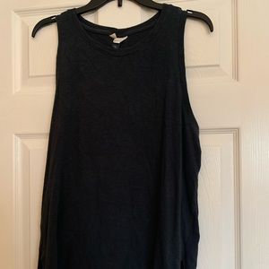Dark grey almost black tank top.